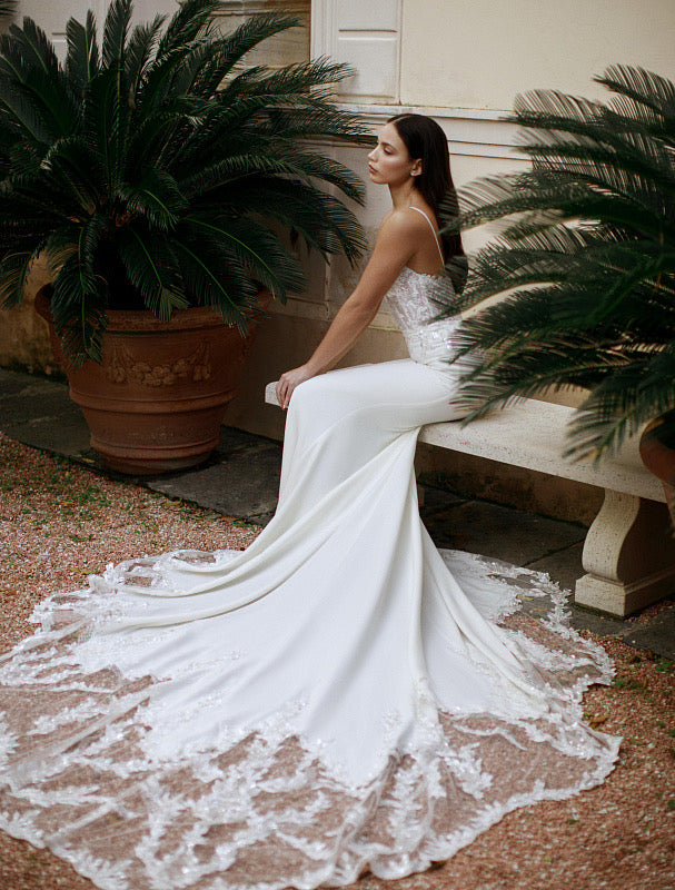 lily white wedding dresses A-Line Wedding Gown With Lace