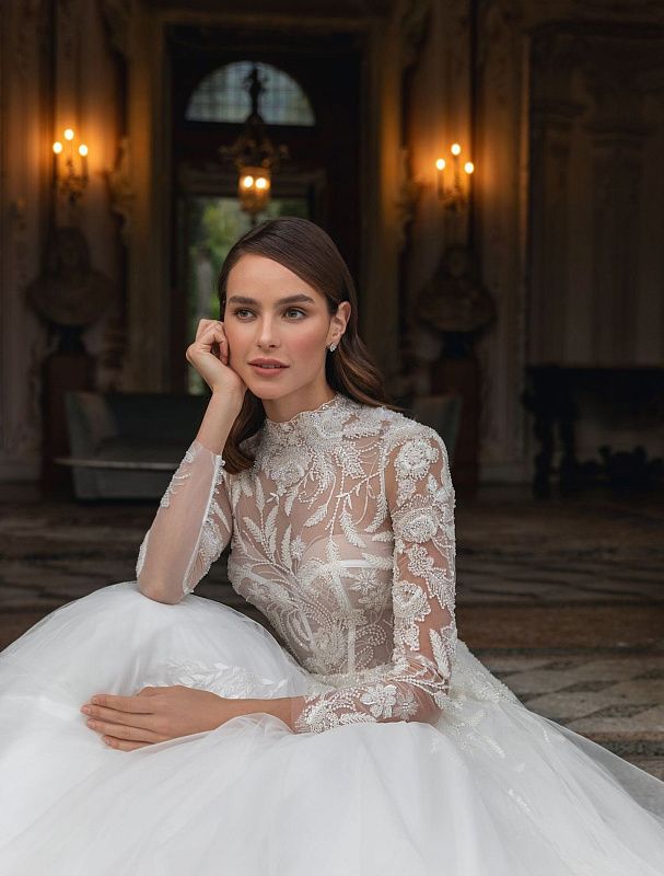 Cuello Alto Vestido De Boda Moderno Vestido De Novia Moderno De