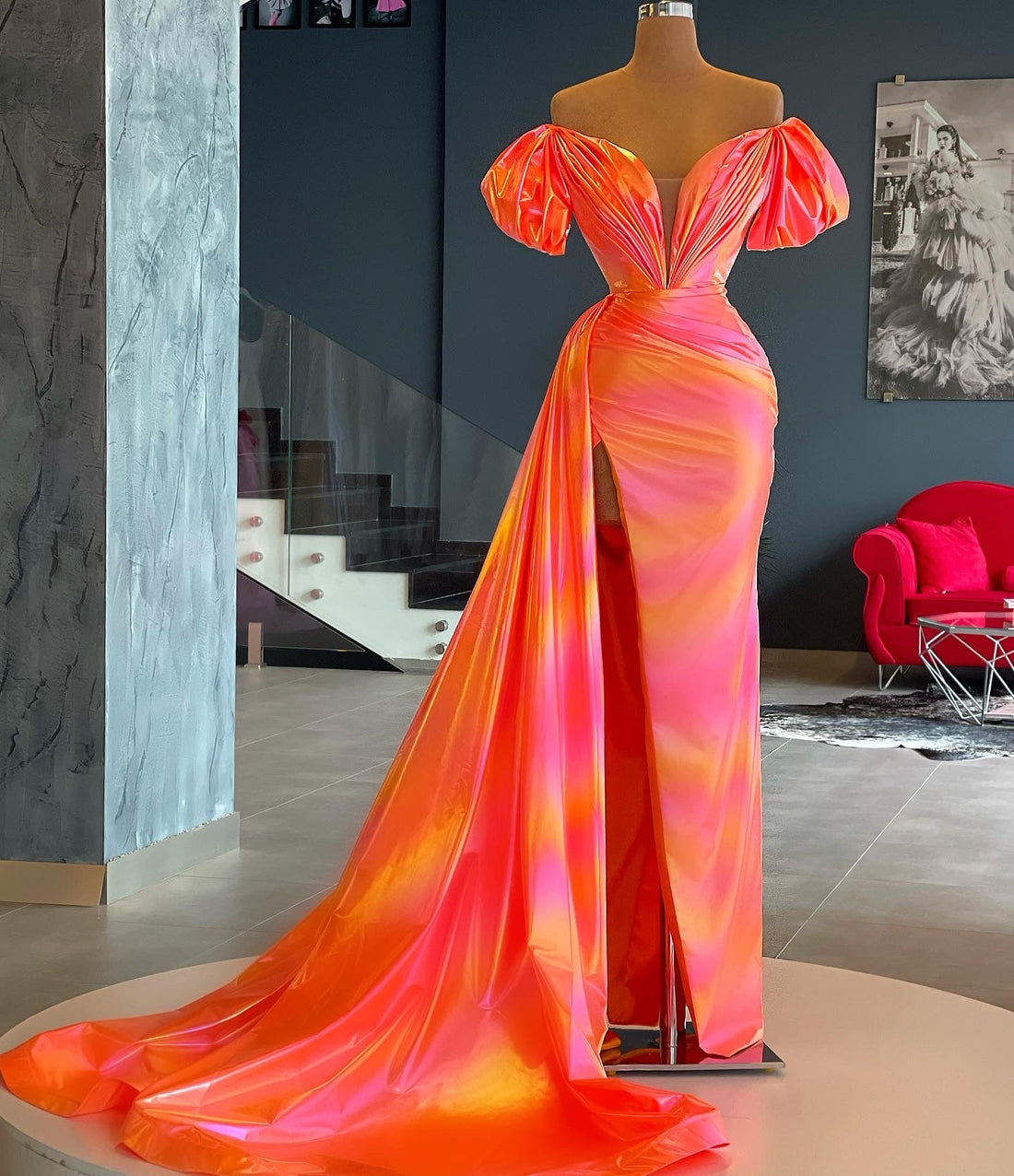 LRENE ORANGE Rainbow EVENING DRESS L / Rainbow LRENE ORANGE Rainbow EVENING DRESS L / Rainbow