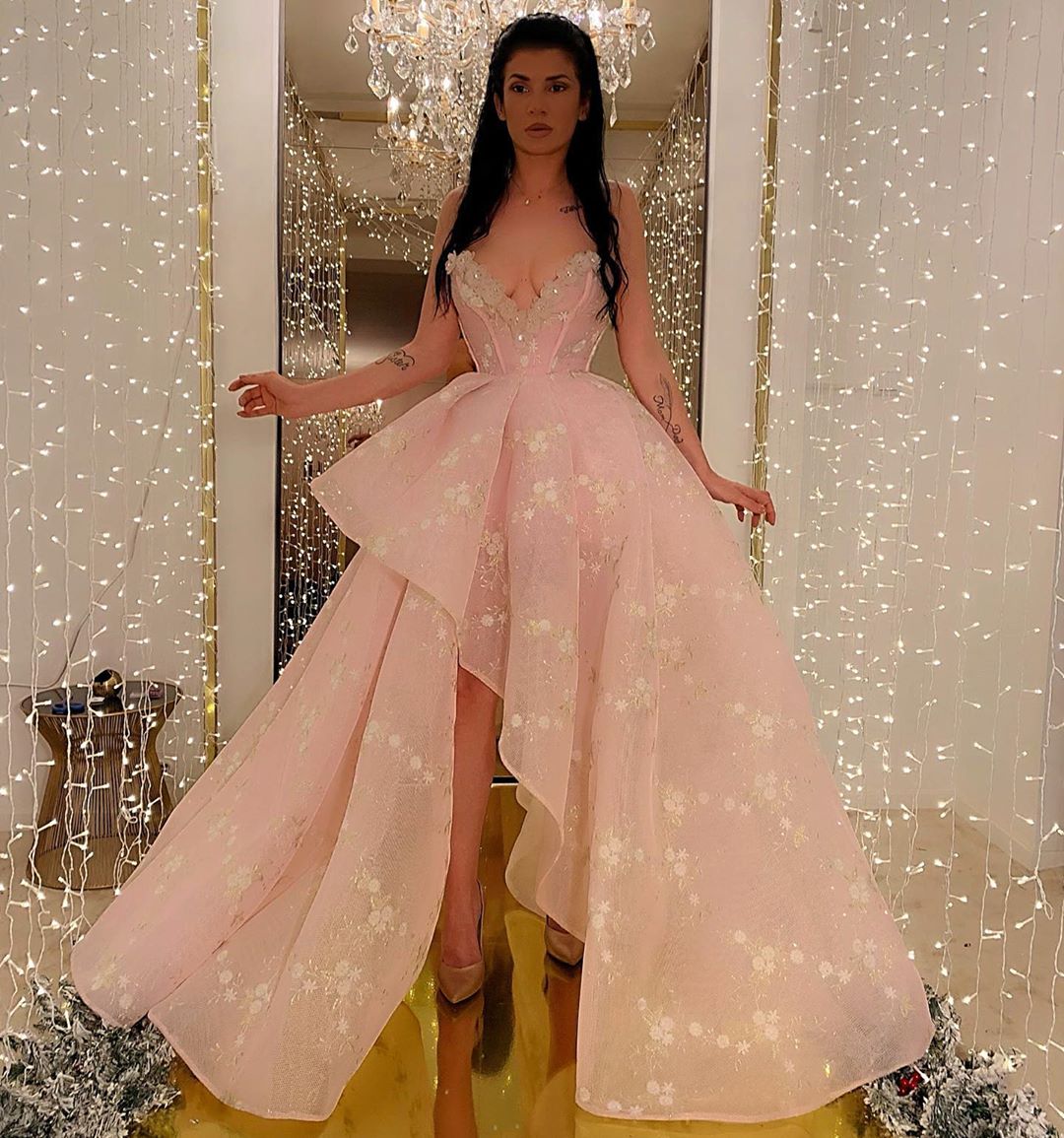 blush pink elegant dress LTP0544,Blush Pink Chiffon Long Prom Dresses Beaded V-Neck Evening Dre Laylatailor Shop
