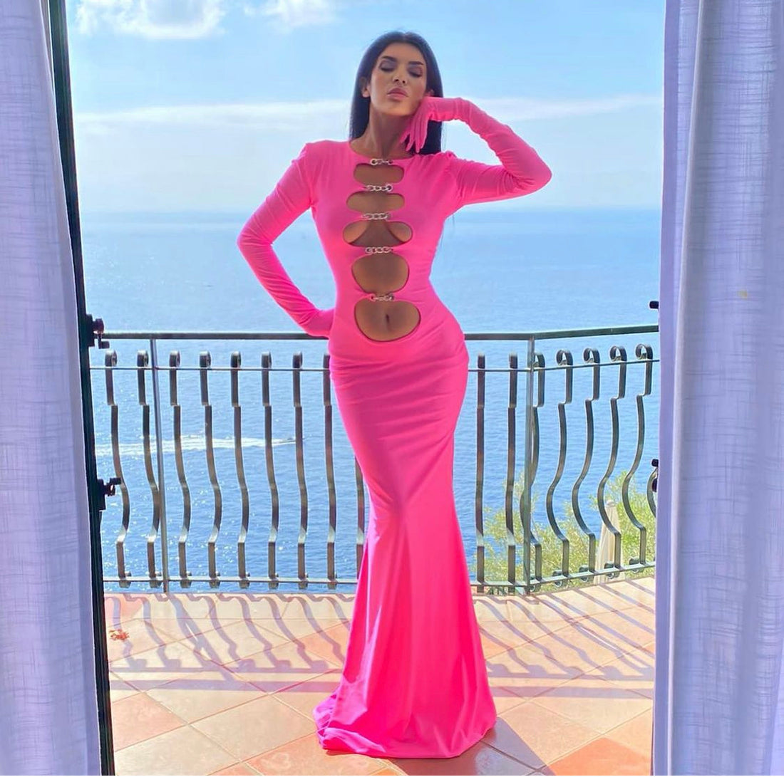 Felicity Neon Pink Evening Dress XXXL / Pink
