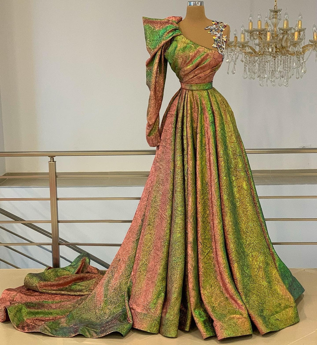 Leslie Multicolor Beautiful Evening Dress XL / Multicolor