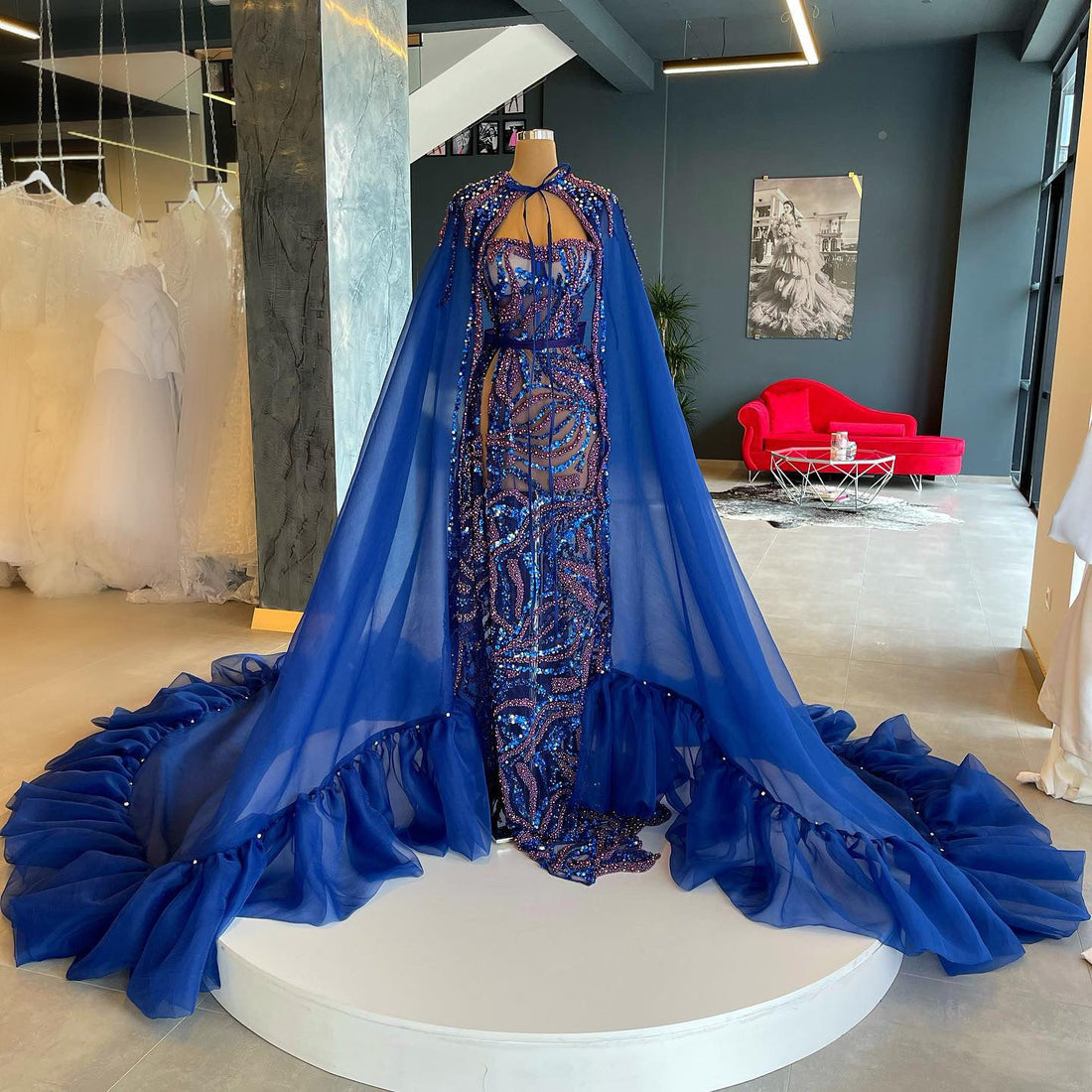 gorgeous blue dresses Lillie Beautiful Blue Evening Dress L / Blue