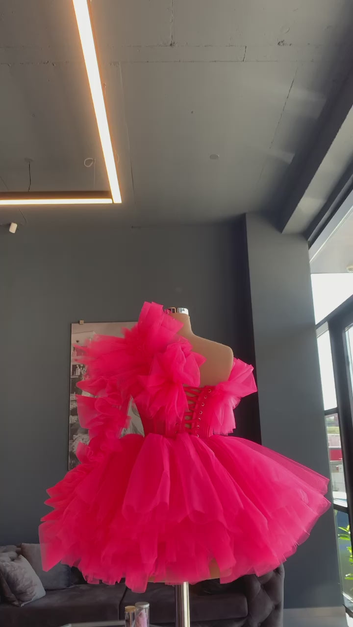 Zuri Elegant Pink Evening Dress Evening Dress XXXL / Pink