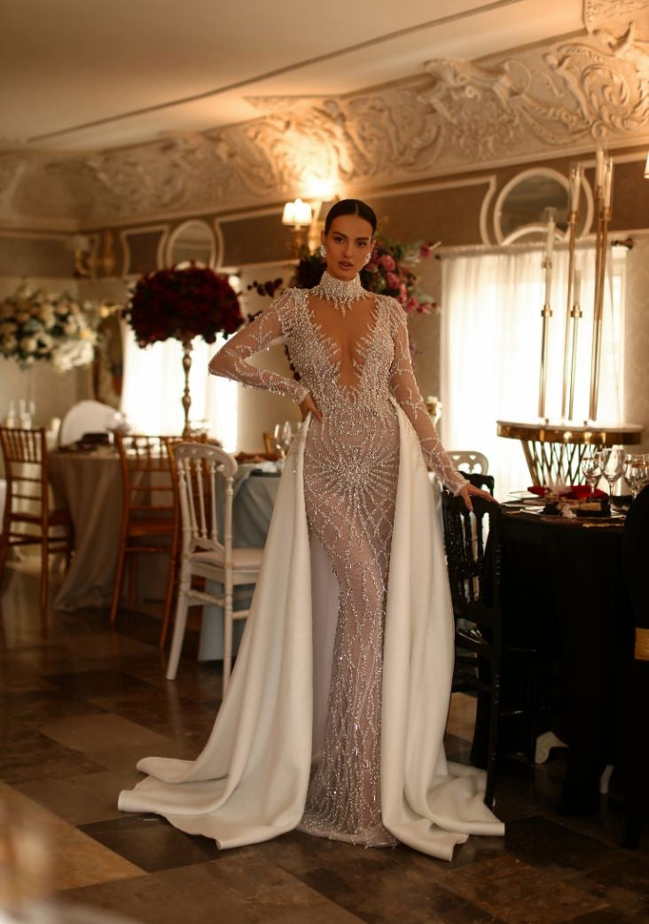 Gwendolyn Beautiful Long Sleeves Wedding Dress S / White Gwendolyn Beautiful Long Sleeves Wedding Dress S / White