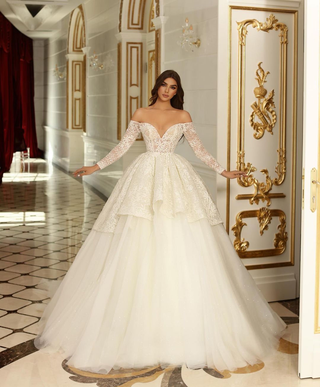 Luxury Long Wedding Dress White Elegant Women Wedding Dresses DP622 main image 1