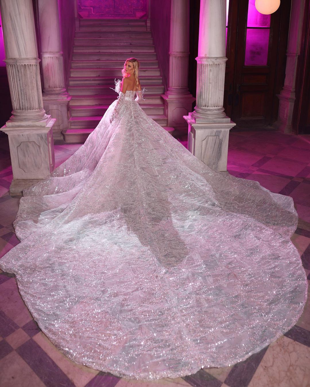 Bell Sleeve Shimmer Wedding Dress | Wedding Gowns XXL / White Bell Sleeve Shimmer Wedding Dress | Wedding Gowns XXL / White
