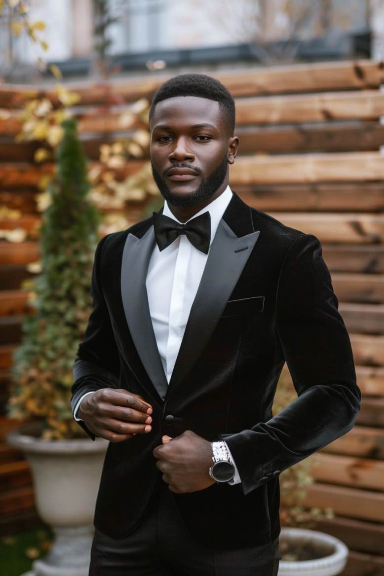 Felix GROOM Black slim Fit Men Tuxedos Suit