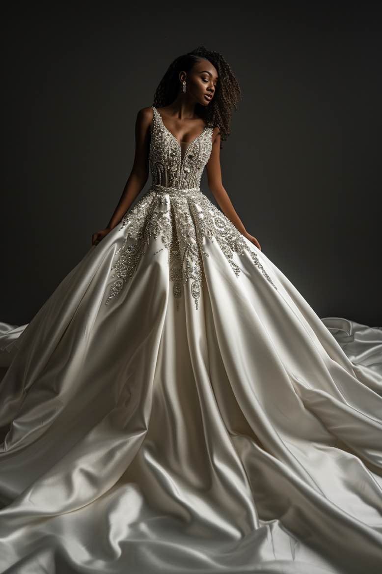 silk taffeta ball gown wedding dress Off-Shoulder Natural Taffeta Ball Gown with Draped Bodice and Detachable Train