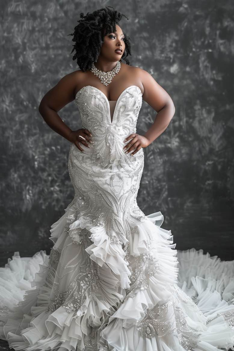 sachin and babi light blue dress Champagne Lace Mermaid Wedding Dress Zelda Size 2 / Champagne main image 1