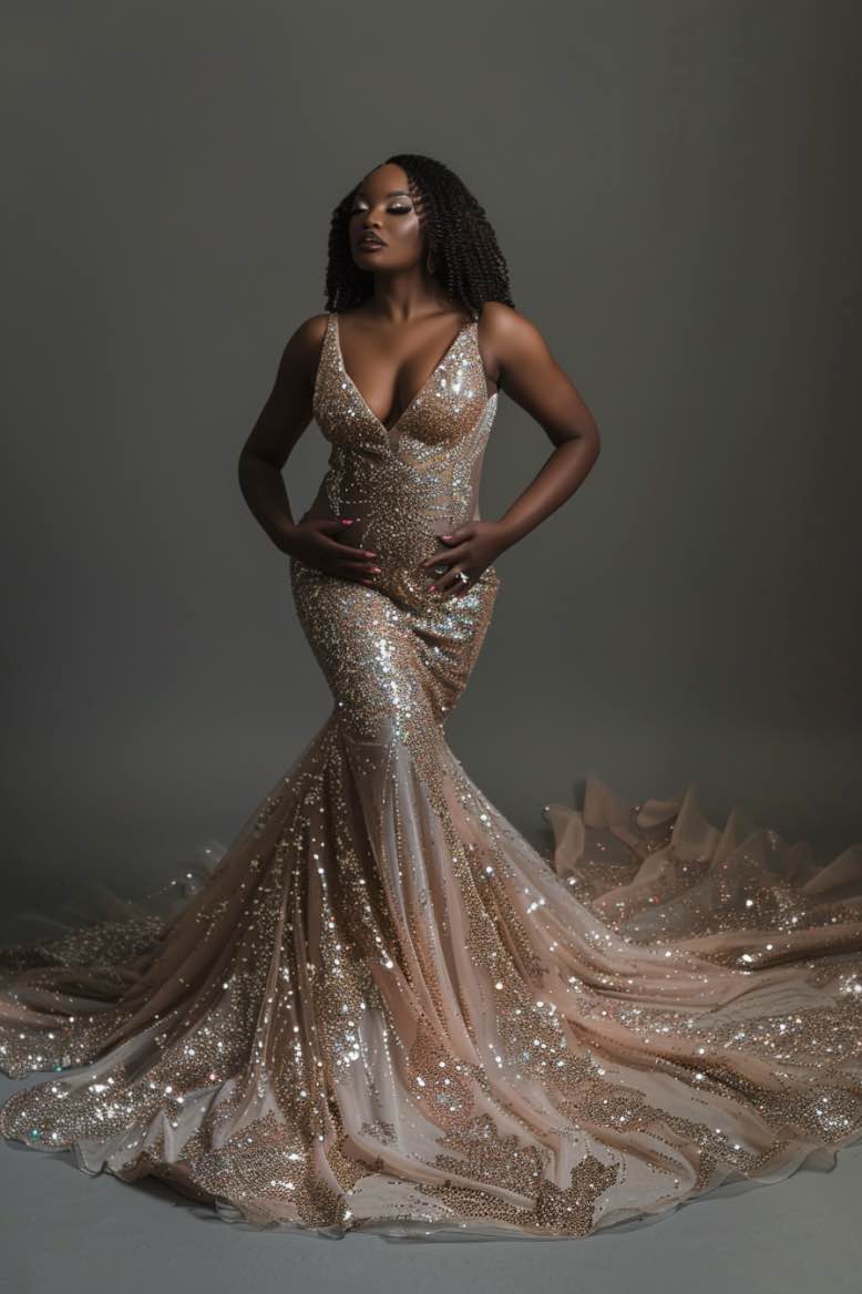 Emmeline Exquisite Golden Mermaid Gown Wedding Dress D&D Clothing Emmeline Exquisite Golden Mermaid Gown Wedding Dress D&D Clothing