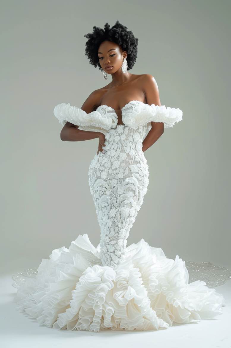 off shoulder white sequin dress Savannah Elegant Sequin Off Shoulder White Mermaid Gown Wedding Dress