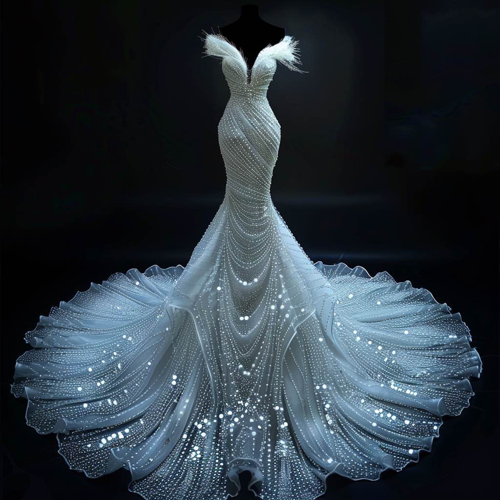 strapless open back dress Eloise Champagne Princess Off Shoulder with Feather Touch White Merma – D&D  Clothing