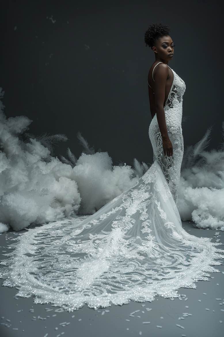 Zainab Exquisite White Mermaid Gown Wedding Dress – D&D Clothing