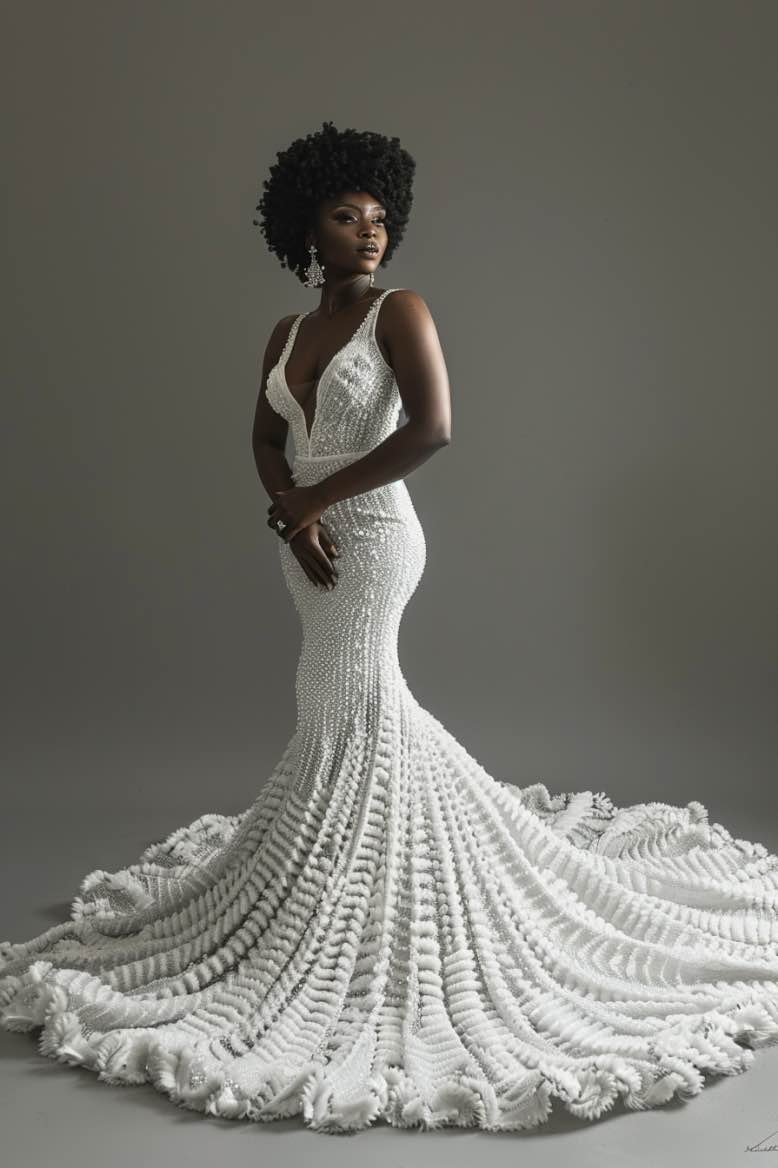 Grace Luxurious Princess White Ball Gown Wedding Dress L / White