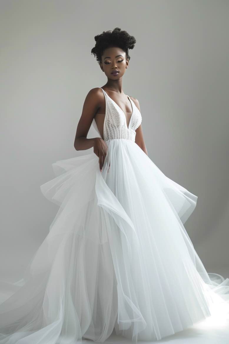 A-Line Wedding Gown With Lace | Wedding Gowns MADE TO MEASURE / White A-Line Wedding Gown With Lace | Wedding Gowns MADE TO MEASURE / White