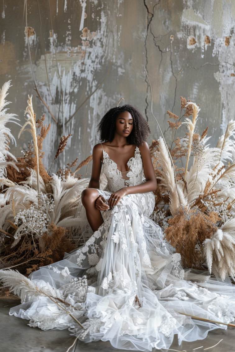 princess boho wedding dress Boho Country Princess A-Line Wedding Dress Short Sleeve V-Neck Tulle Lace Tiered Floor Length Chapel Train Ivory