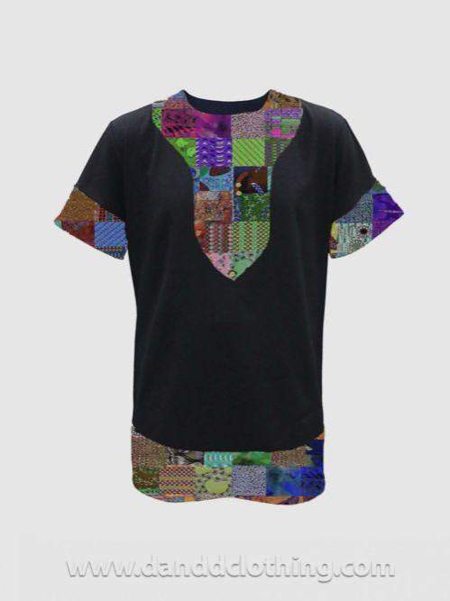 T-Shirt African Black Design-danddclothing-African Wear for Men,Black,Men T-shirts,T-shirts