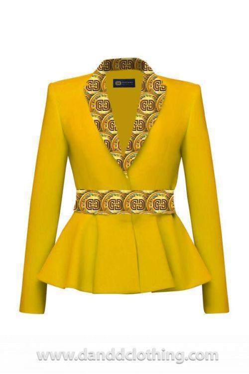 jacket dress for ladies Yellow Jacket Elegant Collection XXL / Yellow
