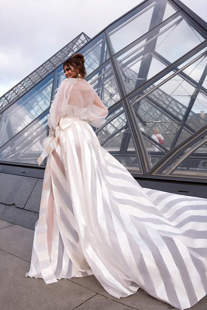 fashion district wedding dresses Paris Model Wedding Gown MADE TO MEASURE / White / Lace