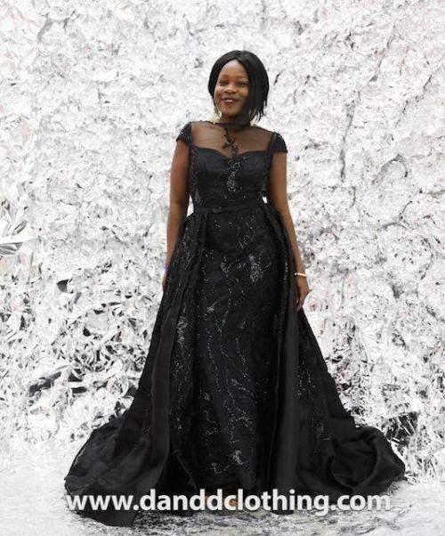 Evening Red Carpet Dress with Black Stones S / Stretchy / Black Evening Red Carpet Dress with Black Stones S / Stretchy / Black