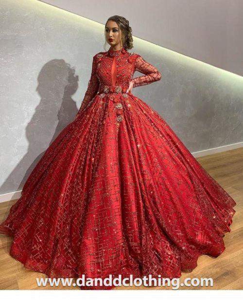Luxury Evening Dress Ballgown Red XXXL / Red / Lace Luxury Evening Dress Ballgown Red XXXL / Red / Lace
