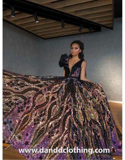 Luxury Violet Shiny Evening Dress S Luxury Violet Shiny Evening Dress S