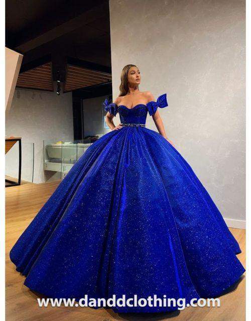 Luxury Evening Dress Princess Royal Blue Luxury Evening Dress Princess Royal Blue