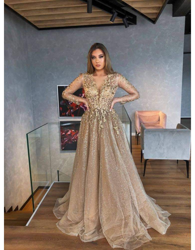 Luxury Evening Dress Silver Pattern