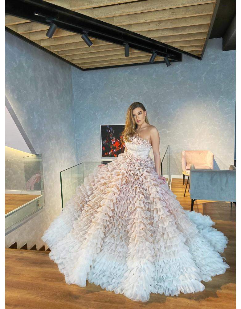puffy dresses for women Puffy Ball Gown Wedding Dress XXL / White / Lace