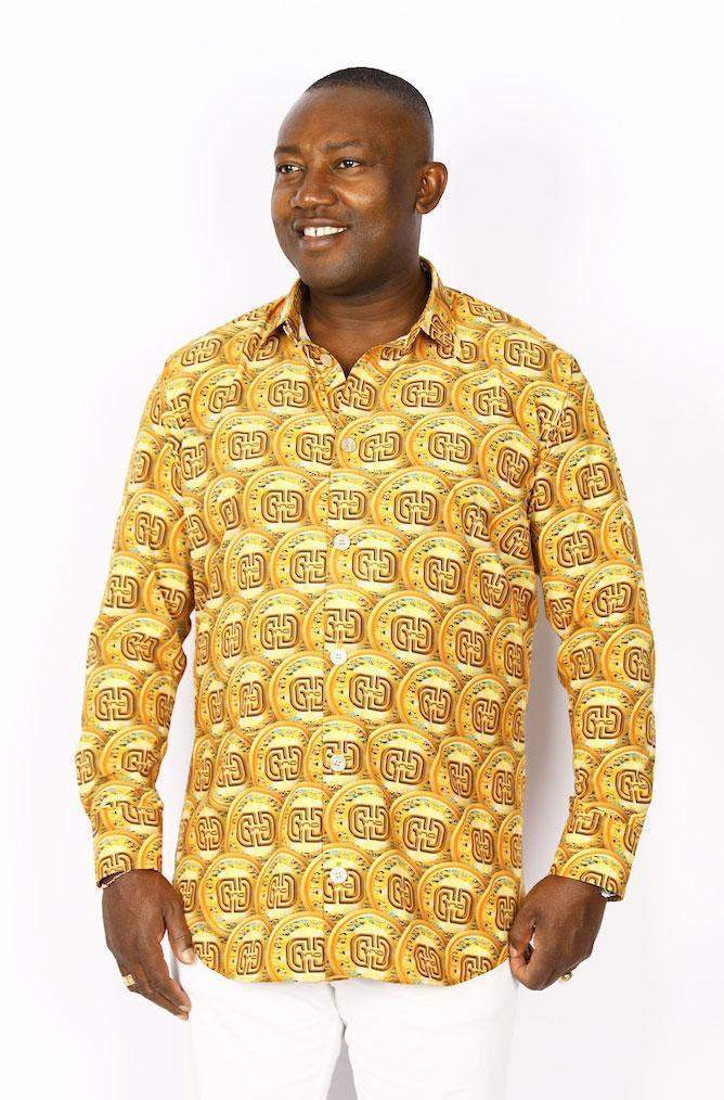 African Gold Shirt For Men | African Stylish Shirts For Men XS / Yellow / Soft African Gold Shirt For Men | African Stylish Shirts For Men XS / Yellow / Soft
