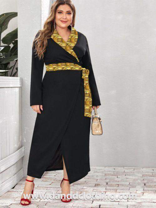 Black Maxi Dress Amelia Coins-AFRICAN WEAR FOR WOMEN,Black,Dresses