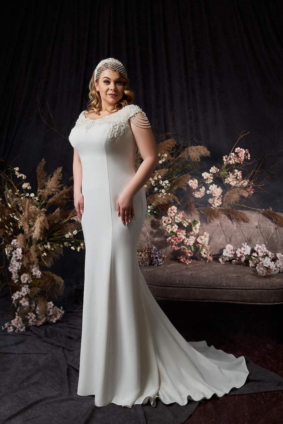 classic white satin wedding dress Satin wedding dress slit | Plain White dress wedding