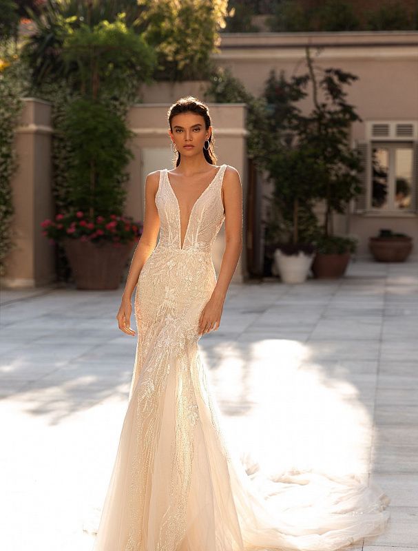 deep v boho wedding dress Deep V Neck Boho Wedding Dress Long Sleeve Rustic Wedding Dress WD373 US16 / White