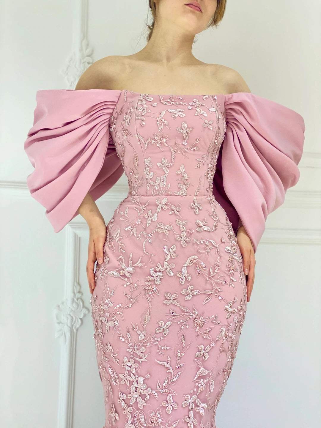 Delightful Baby Pink Evening Dress| Latest Evening Dresses D&D Clothing Delightful Baby Pink Evening Dress| Latest Evening Dresses D&D Clothing