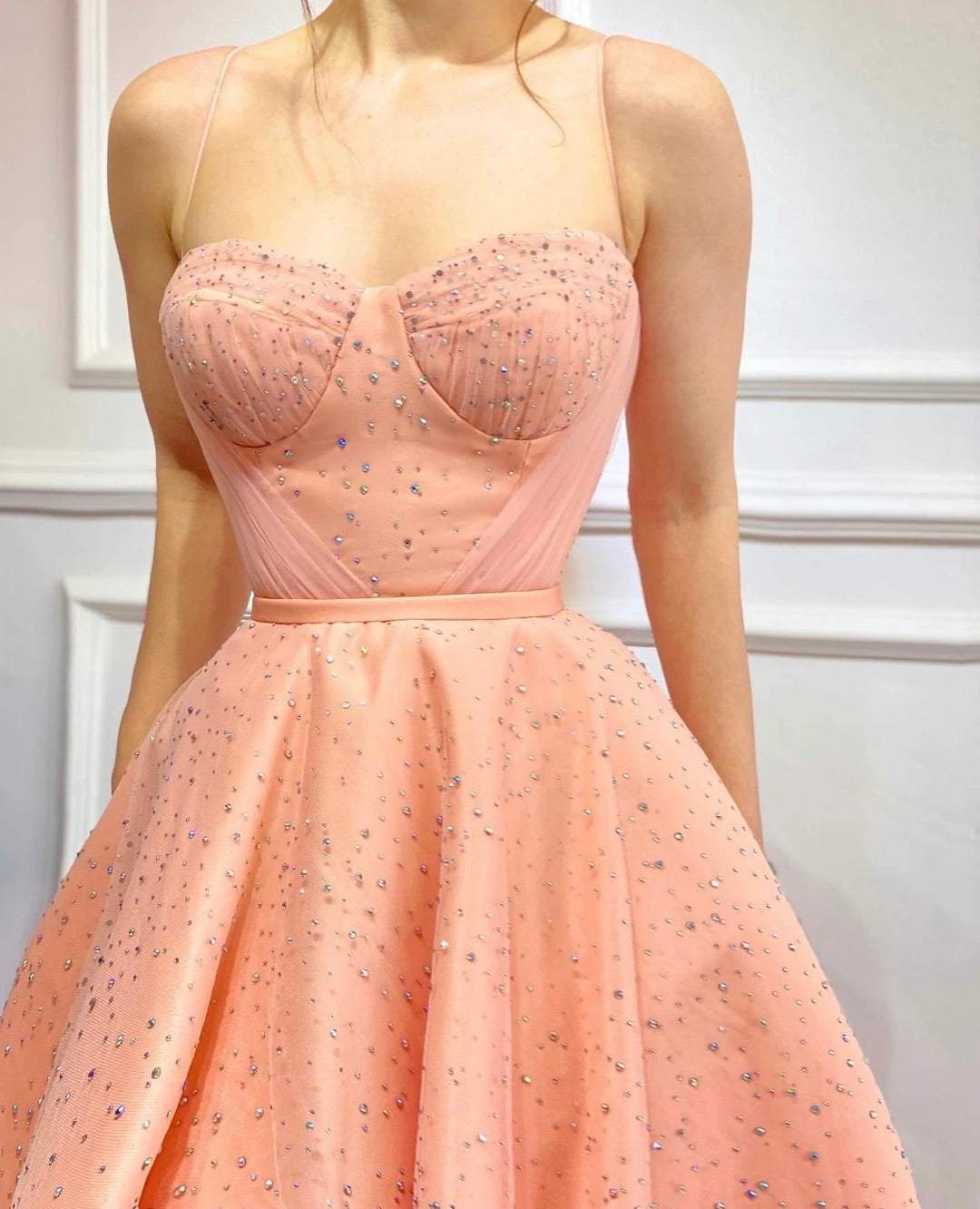 Blush Baby Pink Evening Dress| Latest Evening Dresses M / Pink / Lace Blush Baby Pink Evening Dress| Latest Evening Dresses M / Pink / Lace