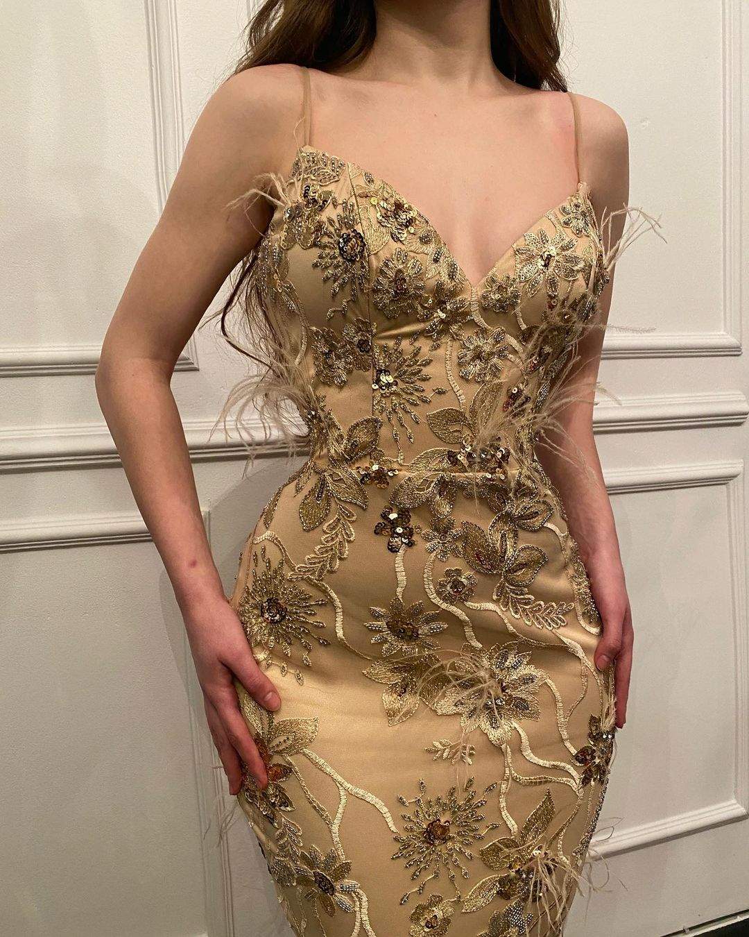 Noble Skin Tone Evening Dress| Latest Evening Dresses XL / Skin / Lace Noble Skin Tone Evening Dress| Latest Evening Dresses XL / Skin / Lace