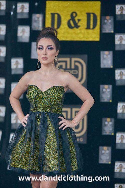 open lace back dress Super Techno Bodice/Black Sequin Show Choir Dress - Greens & Yellows main image 0