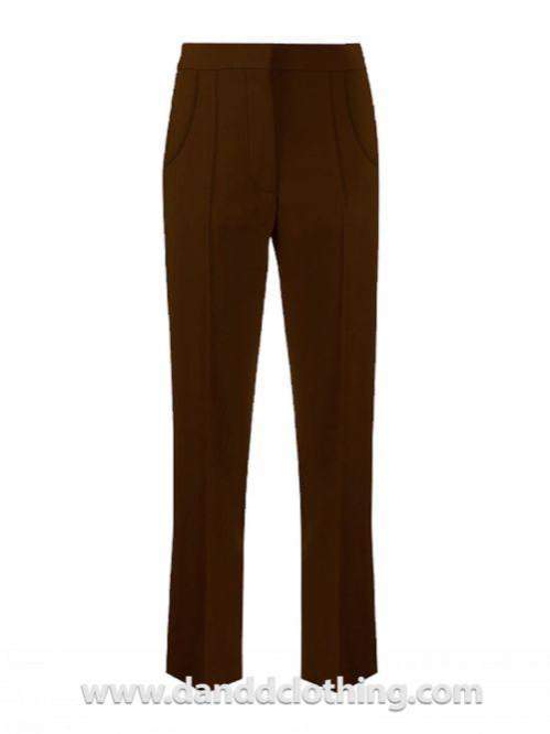 knee length dresses for ladies Brown Classic Office Pants S / Brown / Stretchy