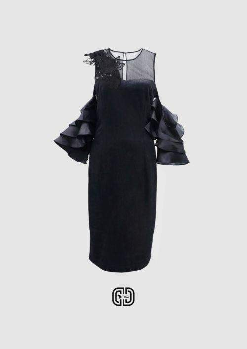 Suede and Lace Black Dress Suede and Lace Black Dress