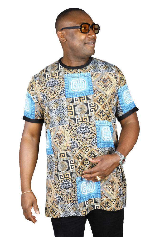 African Print T-shirt for Men-danddclothing-African Wear for Men,Men T-shirts,Multicolor