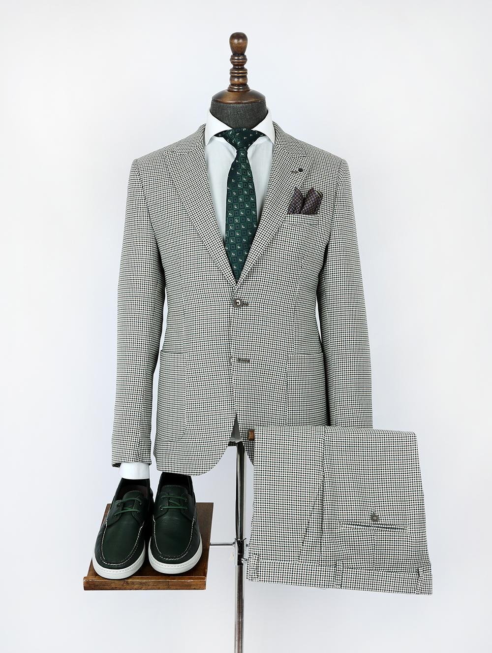 Sage Green Pure Linen Men Summer Suit XXL / L / 100% Pure Organic Irish Linen
