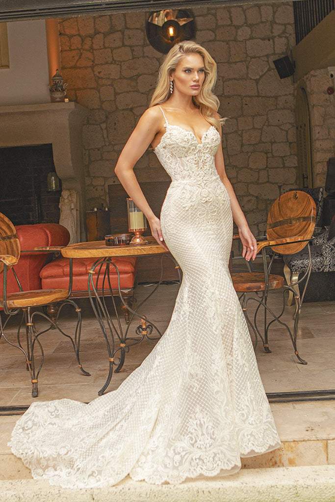Simply White Wedding Dress| Wedding Gowns M / White / Lace Simply White Wedding Dress| Wedding Gowns M / White / Lace