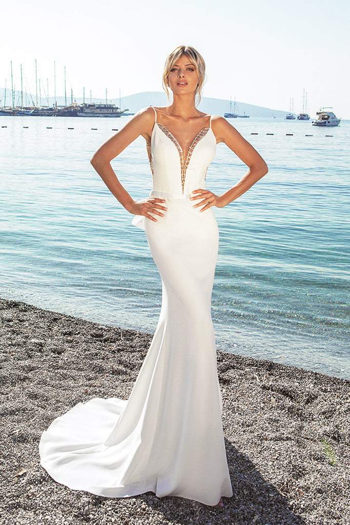 White Dove Wedding Dress| Wedding Gowns MADE TO MEASURE / White / Satin White Dove Wedding Dress| Wedding Gowns MADE TO MEASURE / White / Satin