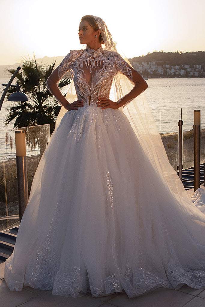 Vestido de novia blanco perla