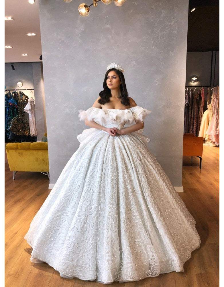 Wedding Ball Gown With Fur