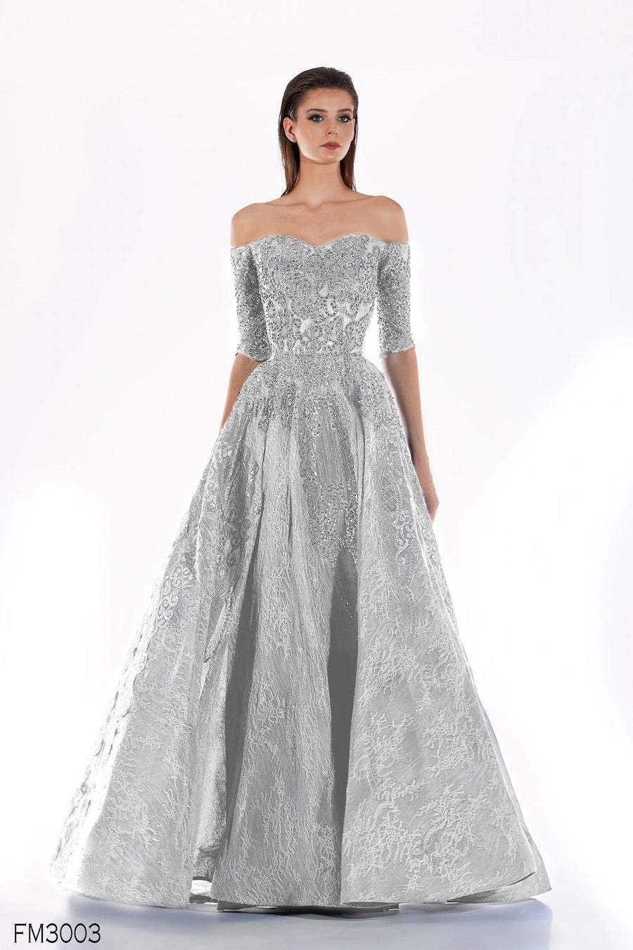 Gold Silver Evening Dress| Evening Dresses XXXL / Silver / Satin