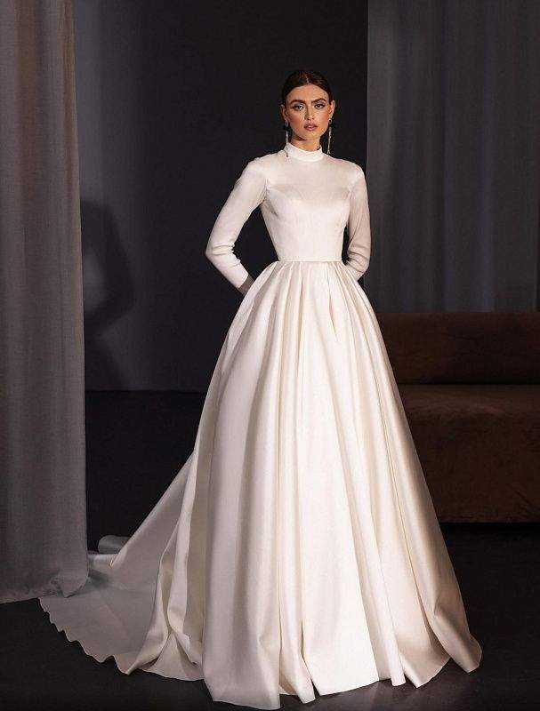 Zinc White Wedding Dress| Wedding Gowns MADE TO MEASURE / White / Satin Zinc White Wedding Dress| Wedding Gowns MADE TO MEASURE / White / Satin