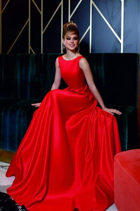 Rich Weed Red Evening Dress| Latest Evening Dresses XL / Red / Satin