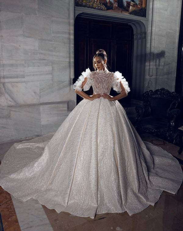 Elegant Sparkly White Wedding Dress
